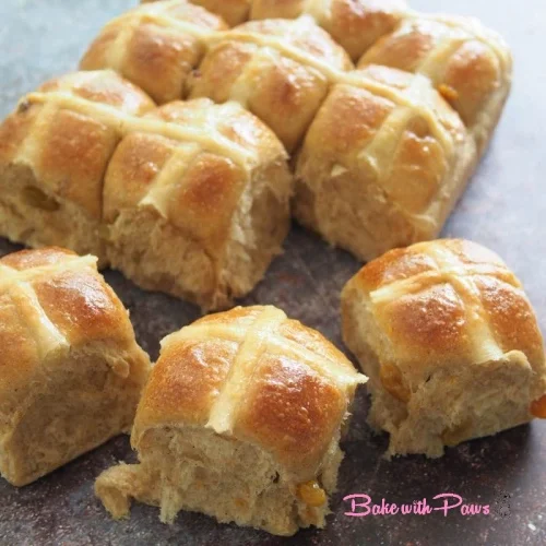 Vegan Sourdough Hot Cross Buns