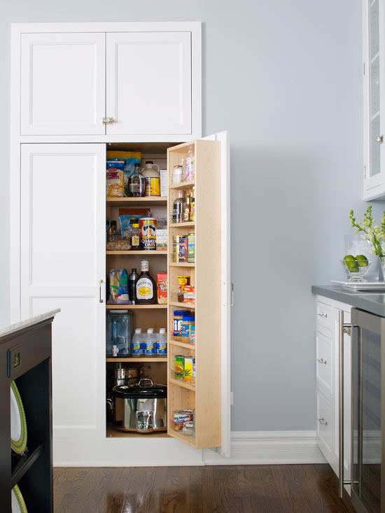 Recessed Pantry Design The built-in look of recessed-panel kitchen 