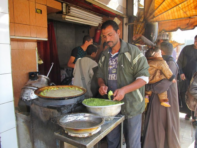 Falafel vendor in Luxor, Egypt