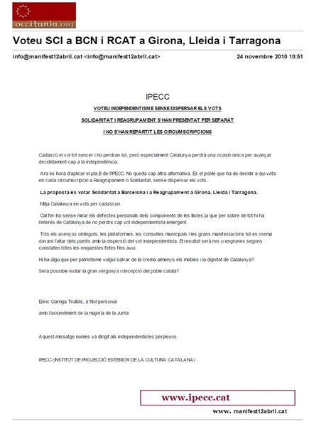 IPECC vòta per las eleccions venentas