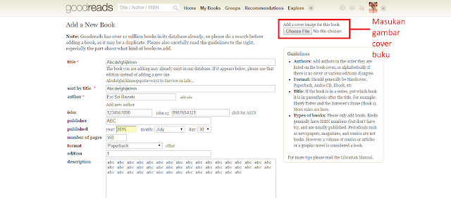 Cara memasukan data buku secara manual di GoodReads