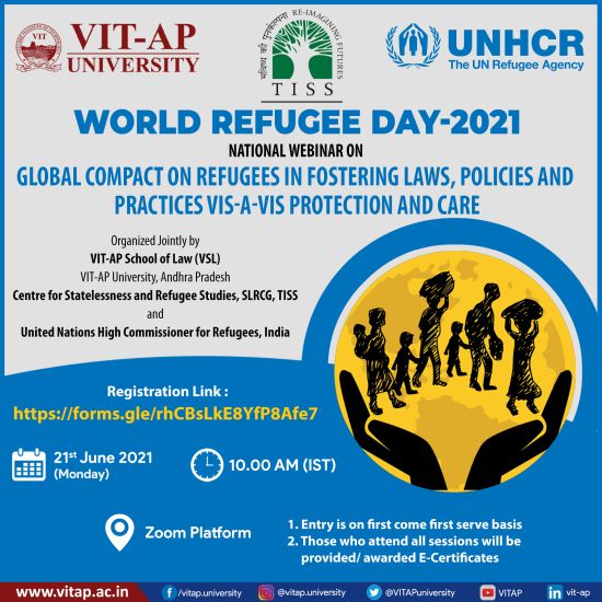 UNHCR-VIT-AP Essay Competition World Refugee Day 2021