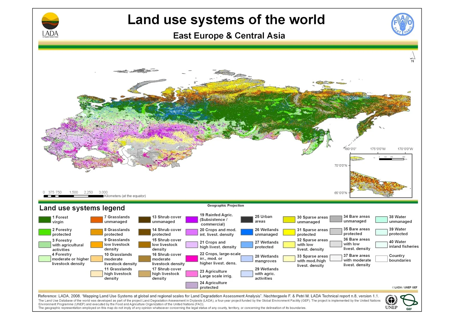 East Europe: Land use map