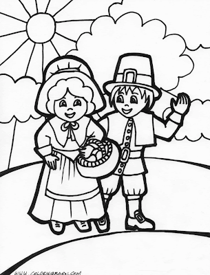 Thanksgiving Pilgrim Coloring Pages