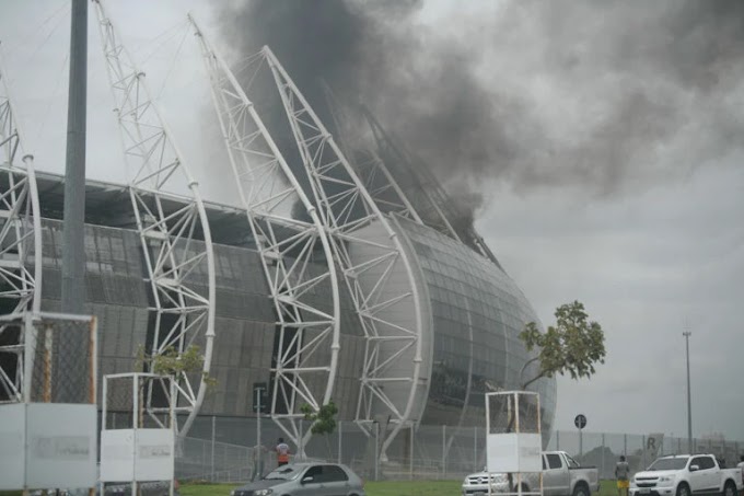  Incêndio atinge Arena Castelão, estádio da Copa em Fortaleza