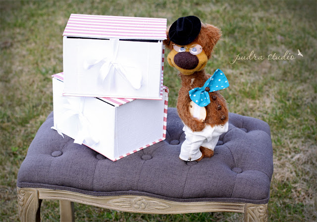 handmade gift box, handmade teddy bear