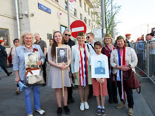 Eleonora Dupuis partook in the Immortal Regiment walk for Victory Day in Moscow 