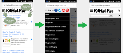 slide out menu for blogger mobile site