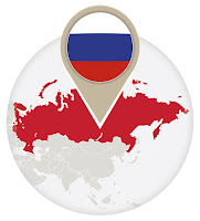 Russian flag and map