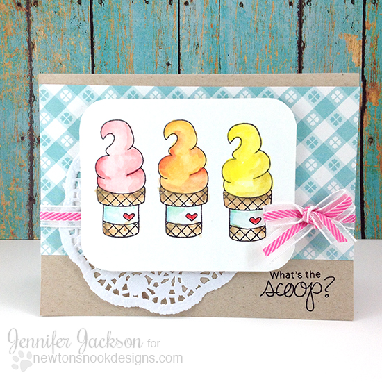 Ice Cream Card by Jennifer Jackson | Summer Scoops Stamp set by Newton's Nook Designs #newtonsnook