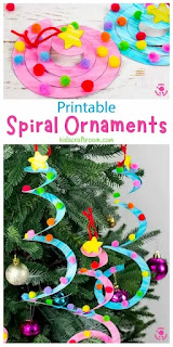 Ornamentos natalinos em papel espiral colorido