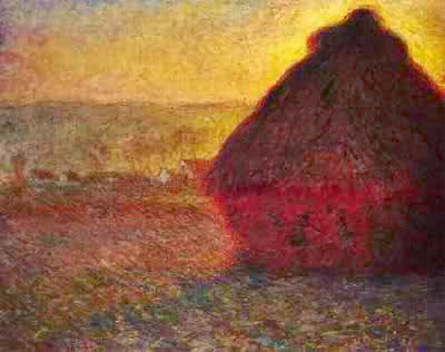 Image links to other paintings from Monet's haystack series.