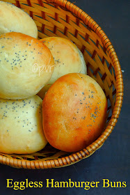 Eggless hamburger buns, spongy eggless hamburger buns