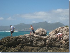 Rock climbing on Tintemarre