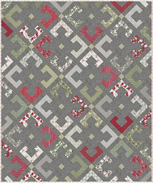 Ophelia quilt pattern in Christmas Eve fabric by Lella Boutique