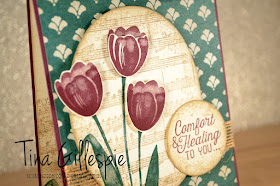 Stampin' Up!, scissorspapercard, Fresh Florals DSP, Sheet Music, Flourishing Phrases, Tranquil Tulips, Timeless Textures