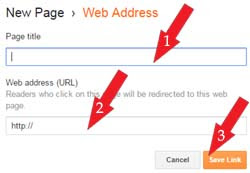 add external link in blogger page