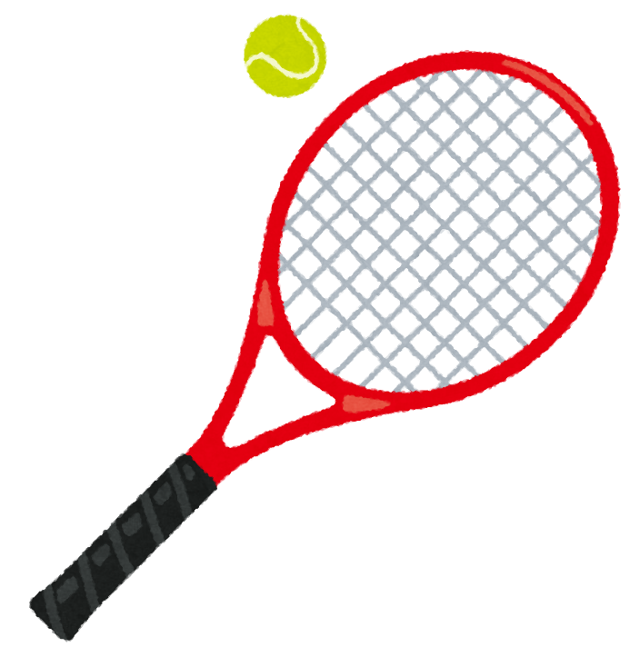 無料イラスト かわいいフリー素材集 テニスのラケットとボールのイラスト