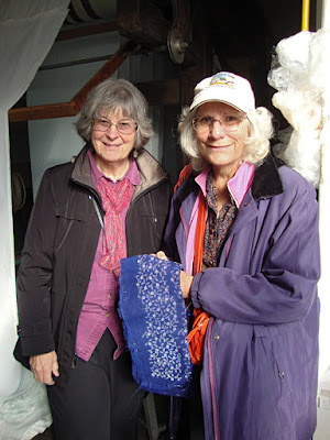 Robin Atkins (on left) at Kekfesto studio in Hungary