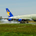 Skymark Airlines Airbus A380-800 Smokey Touching Down AircraftWallpaper 3763