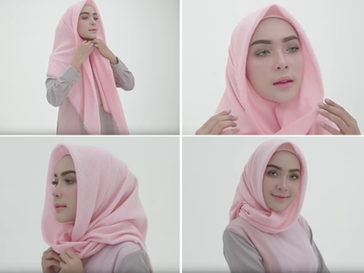 cara memakai jilbab segi empat untuk sehari-hari
