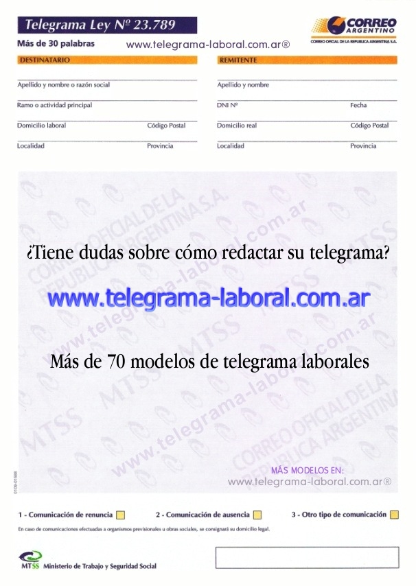 Telegramas Laborales: Telegramas Laborales