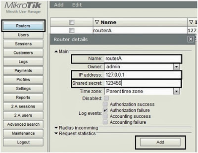 Instalasi Radius pada User manager Router