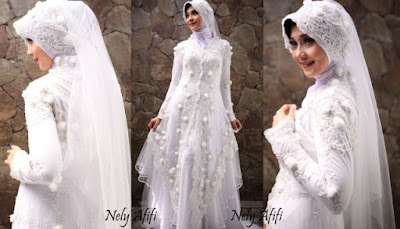 gaun pengantin muslimah