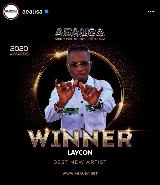 BB Naija Star, Laycon Wins The Best New Artist Award At The AEAUSA