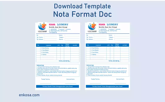 Download Template Nota Format Doc Gratis