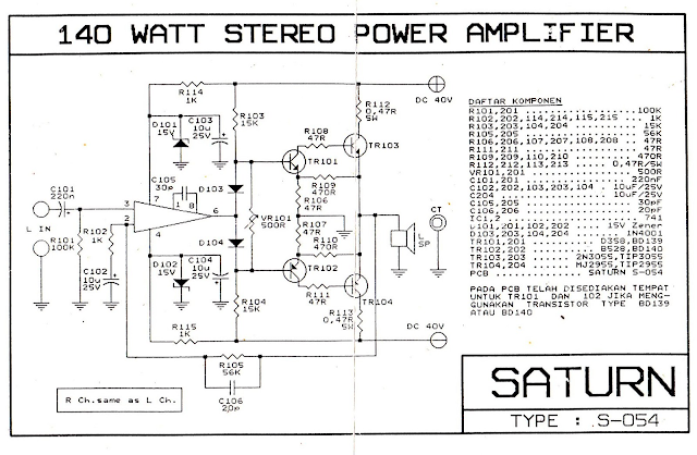 Skena 140 watt Stereo Power  Amplifier saturn s 054 