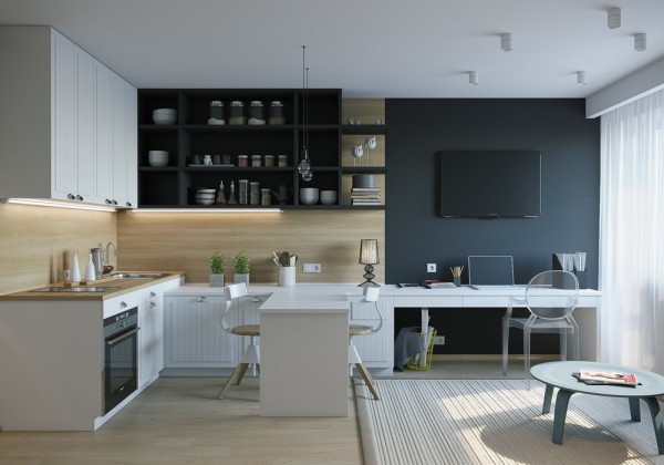 Thiết kế nội thất phòng bếp hiện đại 