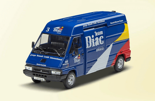 renault master 1:43 team diac renault, vehicules d'assistance rallye