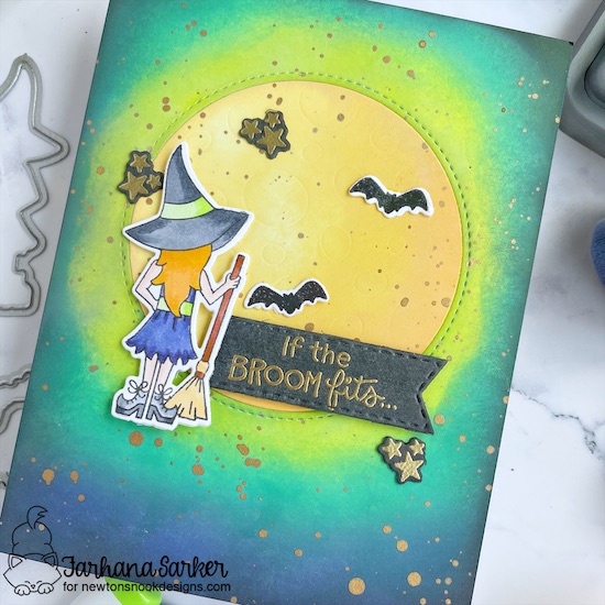 If the Broom Fits Witch Card by Farhana Sarker | Brooms & Boos Stamp Set and Banner Trio Die Set by #newtonsnook #handmade