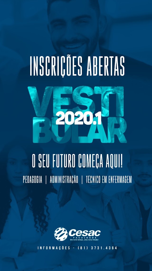 Faculdade Cesac está com inscrições abertas para o Vestibular 2020.1