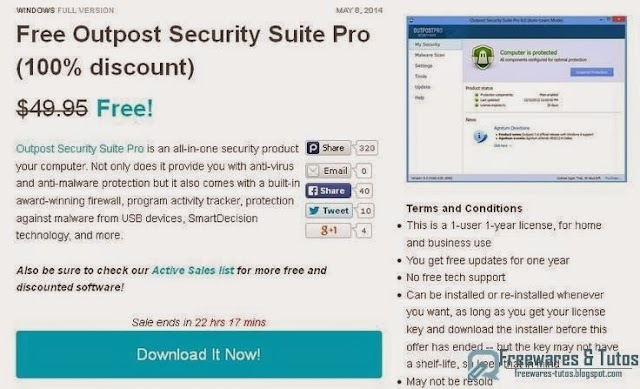 Offre promotionnelle : Outpost Security Suite Pro gratuit !