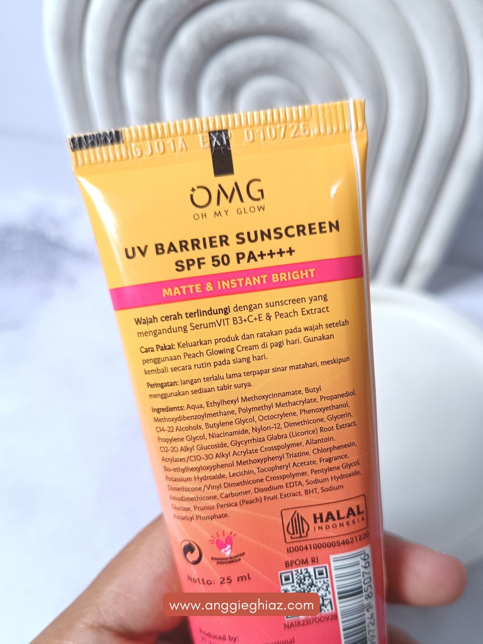 List Ingredients OMG UV Barrier Sunscreen