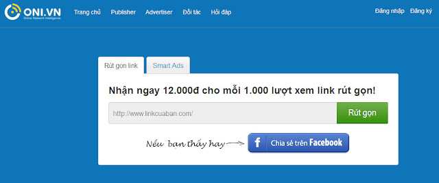 Rút gọn link kiếm tiền với Oni tại Việt Nam tốt nhất 2015