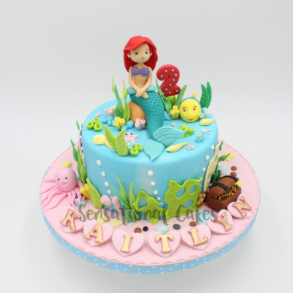 The Sensational Cakes Ariel Mermaid Under The Sea Theme Girl Birthday Cake Singapore Mermaidtheme Undertheseacake