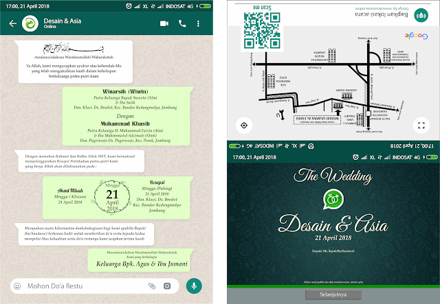 Template Undangan  Pernikahan  Desain  Whatsapp Format CDR X7  