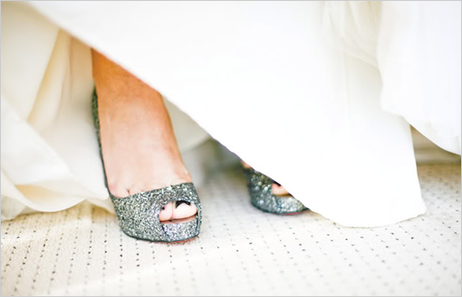 Peeking Out Christian Louboutin 39s Wedding Shoes