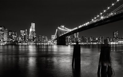 New york city at night black and white desktop wallpapers