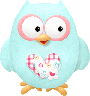 Cute Owls in Love Clip Art.