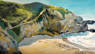 Montana Beach Cliff, 18 x 36 inches, oil on canvas, 1997 David Dunn