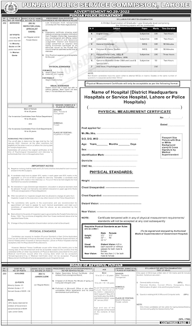 Punjab Police Legal Inspector November 2022 - Online Apply