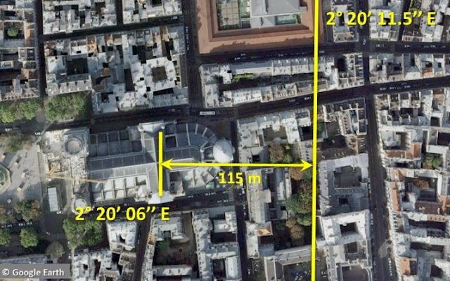 Meridiano de París vs Meridiana de Saint-Sulpice