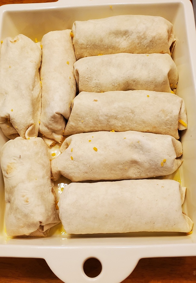 stuffed flour tortillas ready to fry