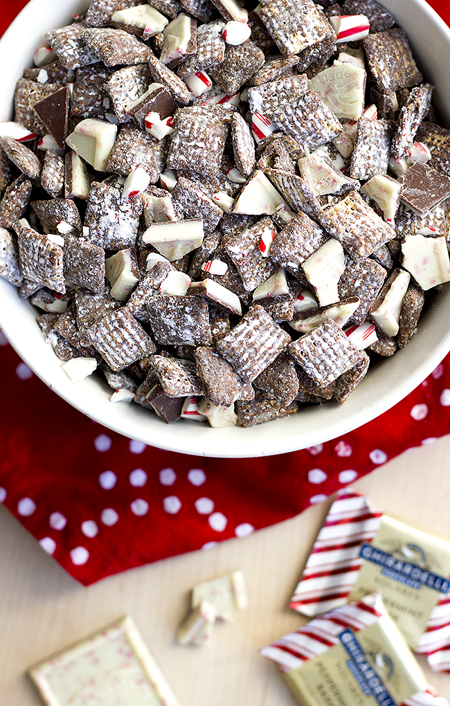 Peppermint Bark Reindeer Chow