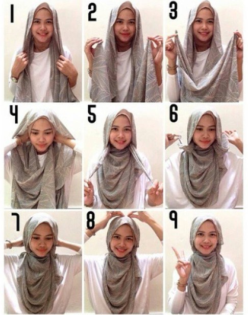 gambar tutorial hijab sederhana