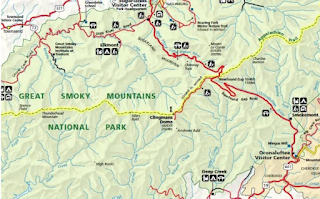 Map Great Smoky Mountains National Park
